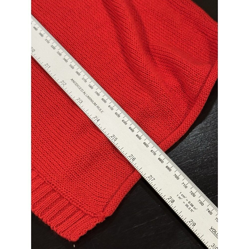 Y2K Babydoll Cherry Tomato Red Cardigan Sweater Knit Short Sleeve Womens Medium - Picture 8 of 8